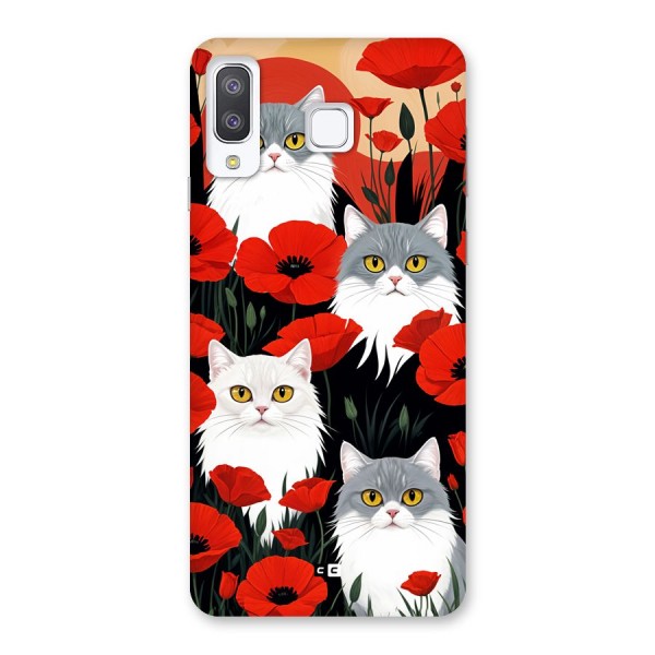 Floral Cat Back Case for Galaxy A8 Star