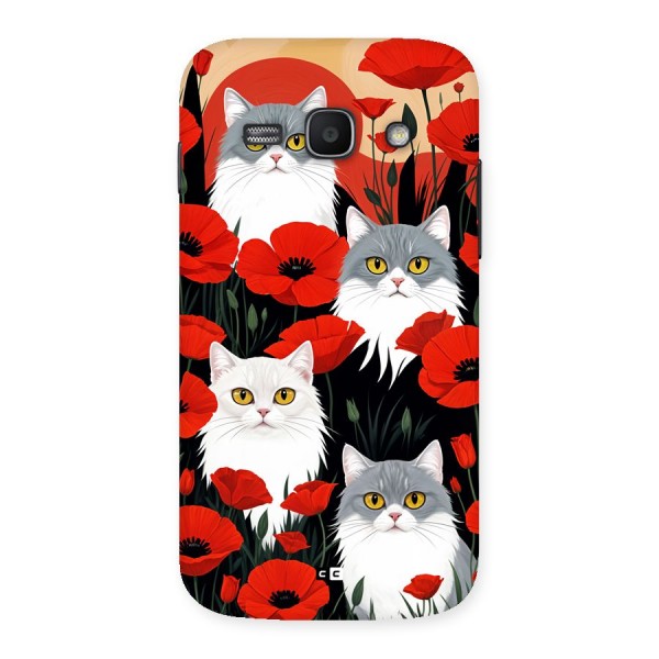 Floral Cat Back Case for Galaxy Ace3