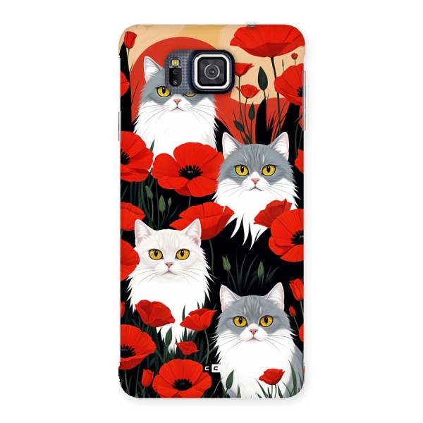 Floral Cat Back Case for Galaxy Alpha