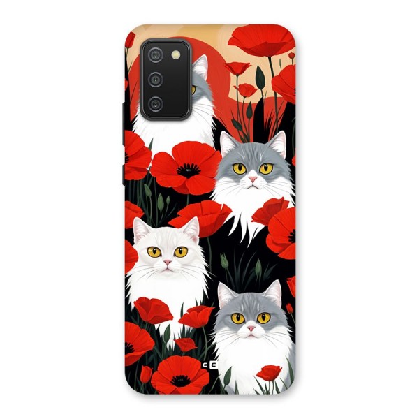 Floral Cat Back Case for Galaxy F02s