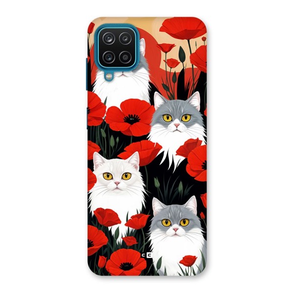 Floral Cat Back Case for Galaxy F12