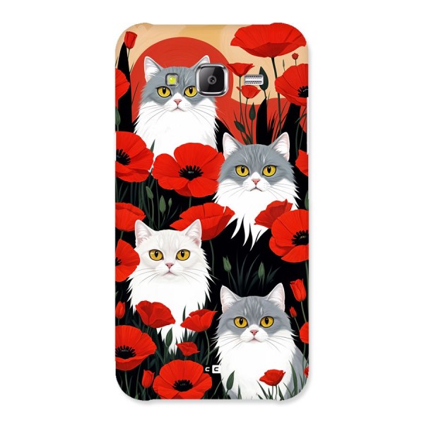 Floral Cat Back Case for Galaxy J5