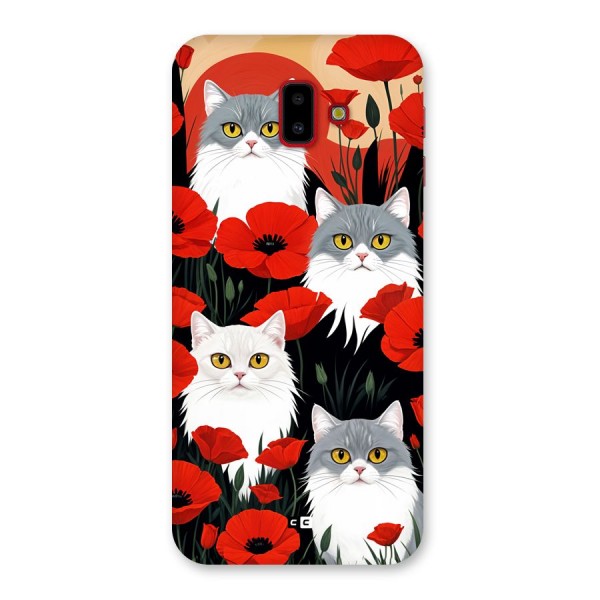 Floral Cat Back Case for Galaxy J6 Plus