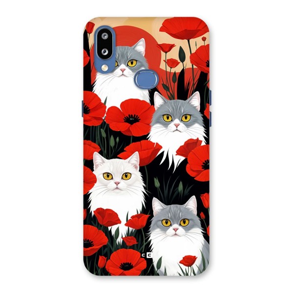 Floral Cat Back Case for Galaxy M01s