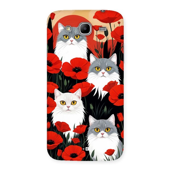 Floral Cat Back Case for Galaxy Mega 5.8