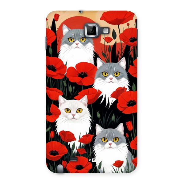 Floral Cat Back Case for Galaxy Note