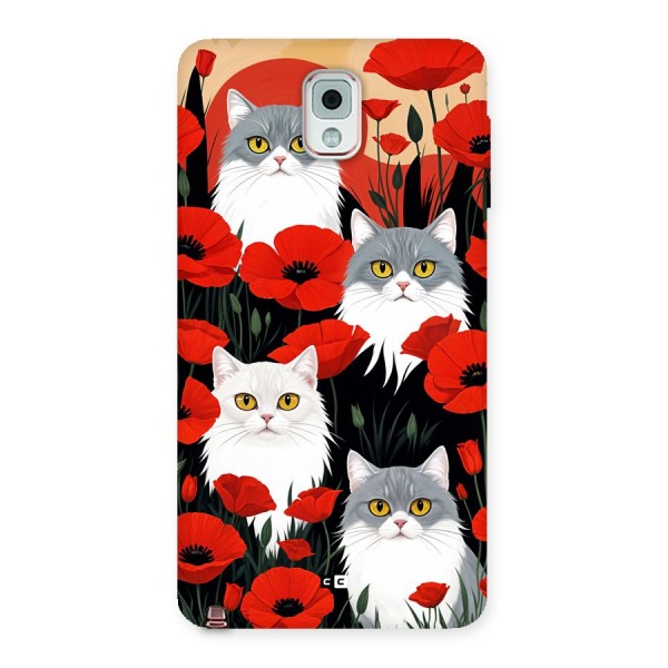 Floral Cat Back Case for Galaxy Note 3