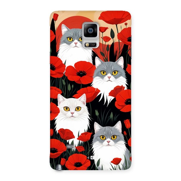 Floral Cat Back Case for Galaxy Note 4