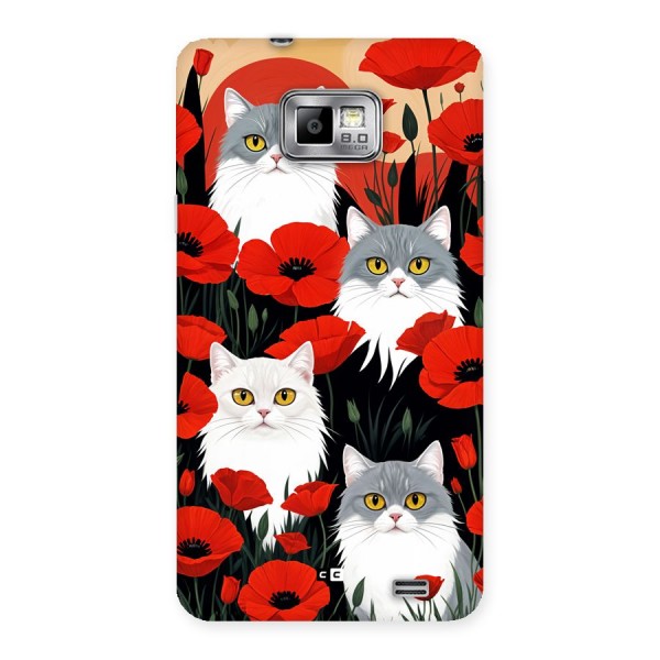 Floral Cat Back Case for Galaxy S2