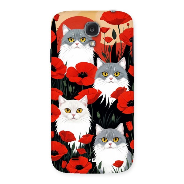 Floral Cat Back Case for Galaxy S4