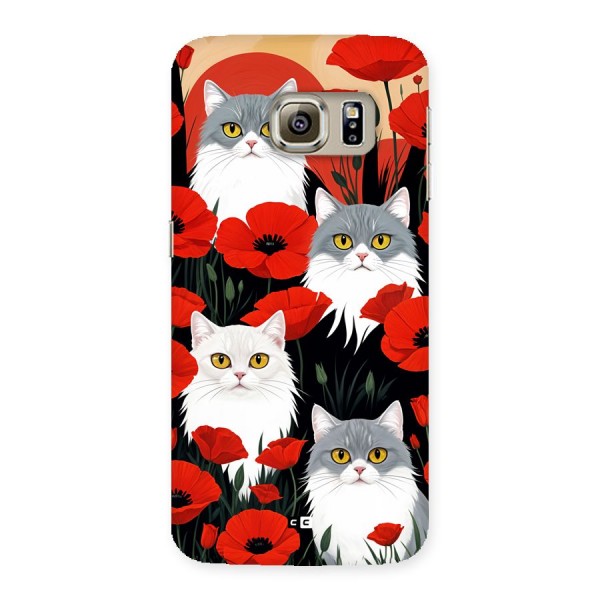 Floral Cat Back Case for Galaxy S6 Edge Plus