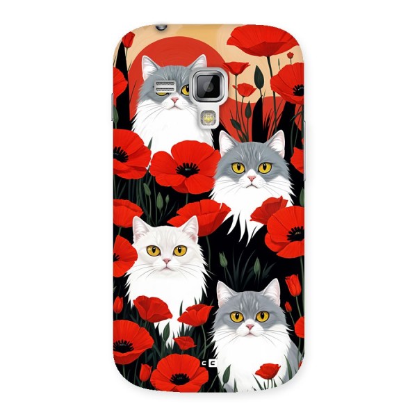 Floral Cat Back Case for Galaxy S Duos