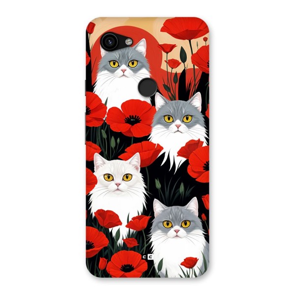 Floral Cat Back Case for Google Pixel 3a XL