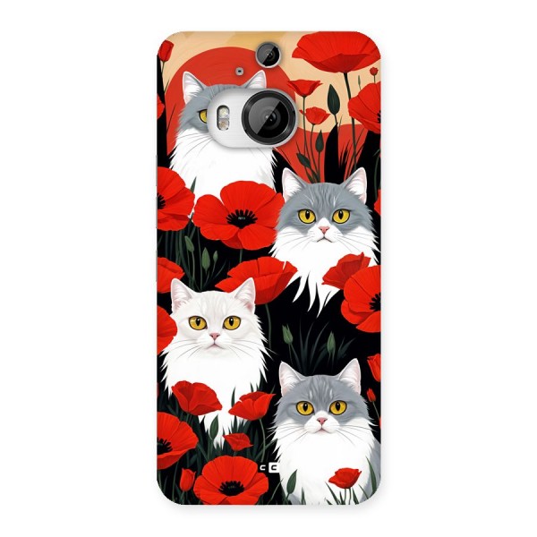 Floral Cat Back Case for HTC One M9 Plus