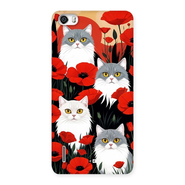 Floral Cat Back Case for Honor 6