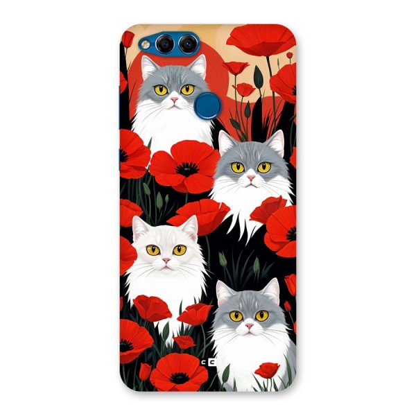 Floral Cat Back Case for Honor 7X