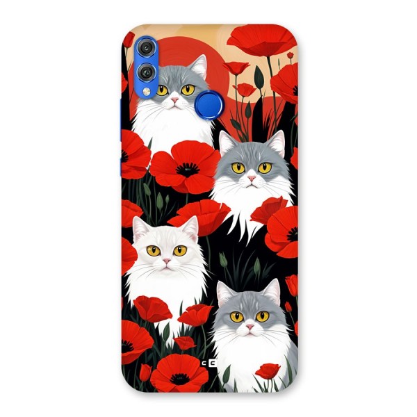 Floral Cat Back Case for Honor 8X