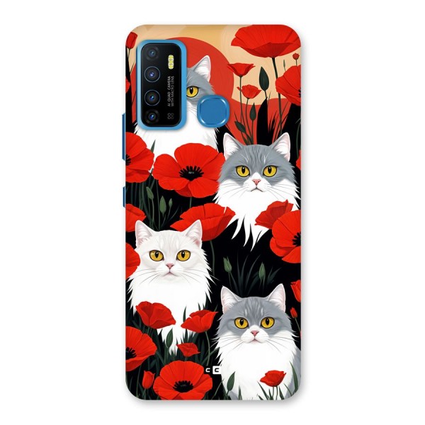 Floral Cat Back Case for Infinix Hot 9