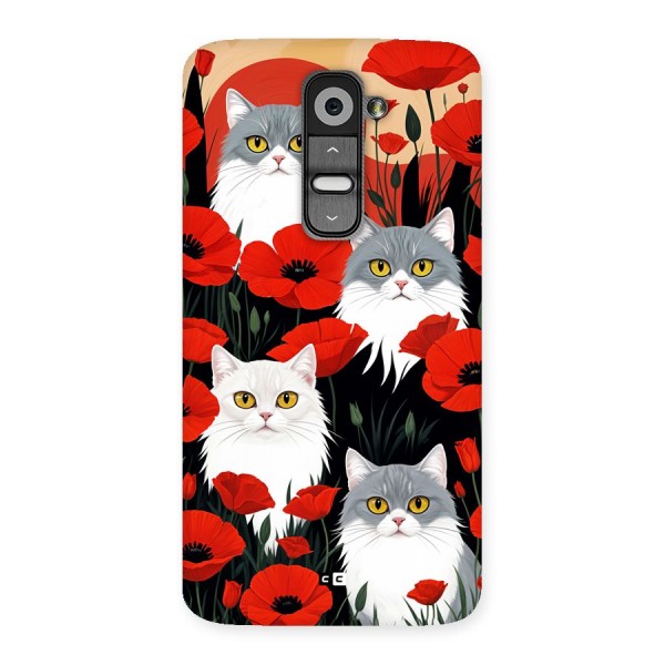 Floral Cat Back Case for LG G2