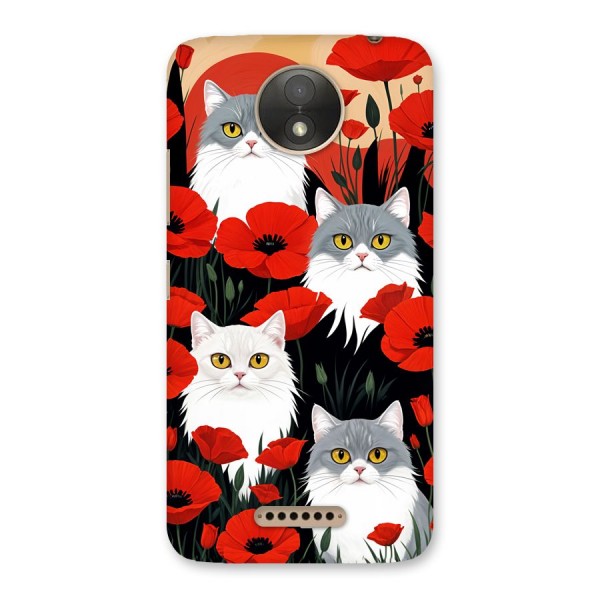 Floral Cat Back Case for Moto C Plus