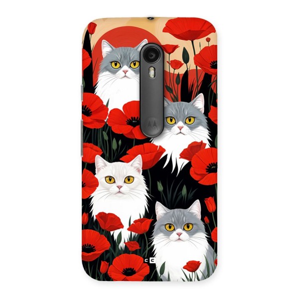 Floral Cat Back Case for Moto G3