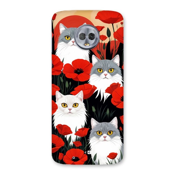 Floral Cat Back Case for Moto G6