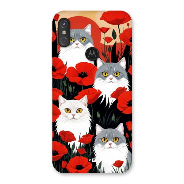 Floral Cat Back Case for Motorola One Power