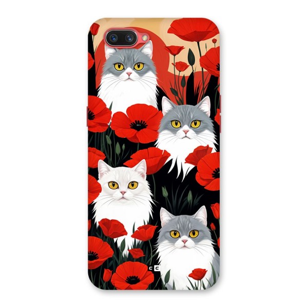 Floral Cat Back Case for Oppo A3s