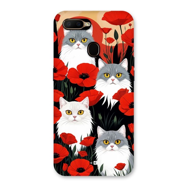 Floral Cat Back Case for Oppo A5s