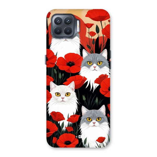 Floral Cat Back Case for Oppo F17 Pro