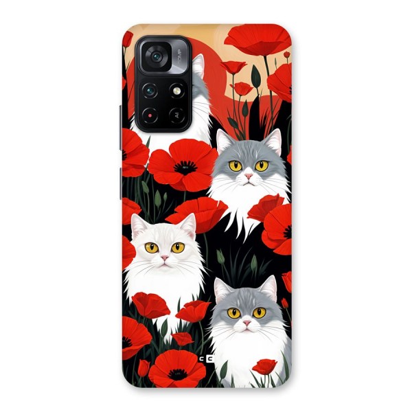 Floral Cat Back Case for Poco M4 Pro 5G