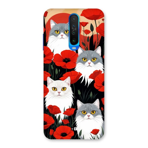 Floral Cat Back Case for Poco X2