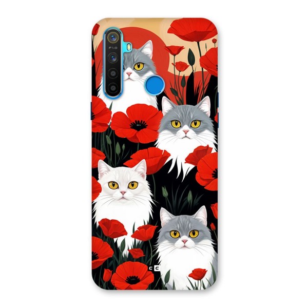 Floral Cat Back Case for Realme 5s