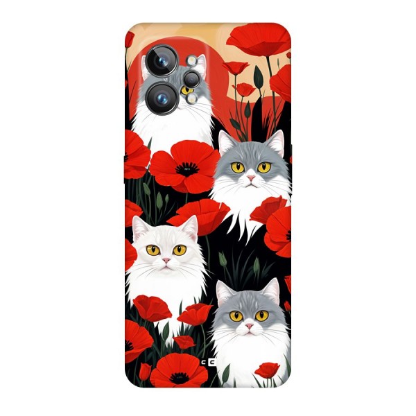 Floral Cat Back Case for Realme GT2 Pro