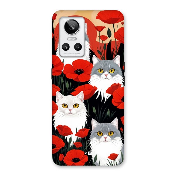 Floral Cat Back Case for Realme GT Neo 3