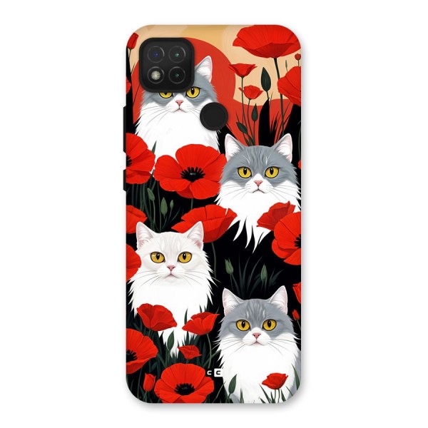 Floral Cat Back Case for Redmi 9C