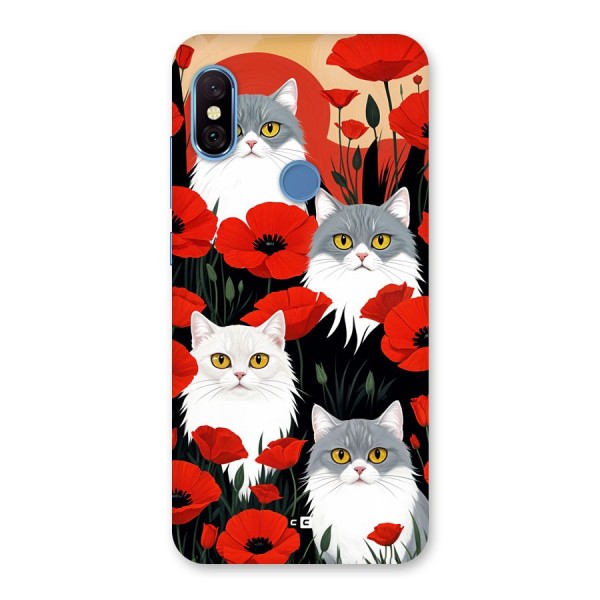 Floral Cat Back Case for Redmi Note 6 Pro