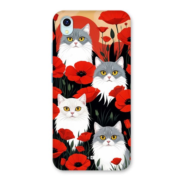 Floral Cat Back Case for Vivo Y1s