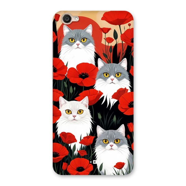 Floral Cat Back Case for Vivo Y55