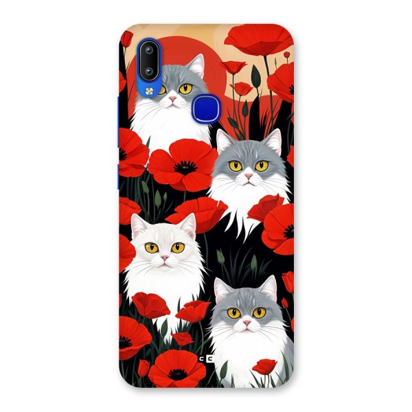 Floral Cat Back Case for Vivo Y91