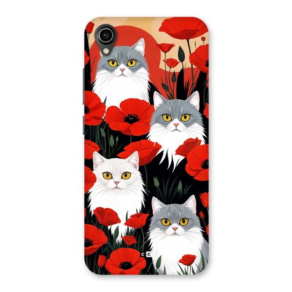 Floral Cat Back Case for Vivo Y91i