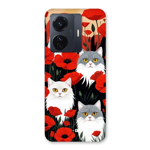 Floral Cat Back Case for Vivo iQOO Z6 Pro