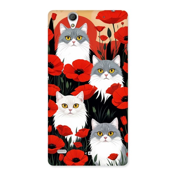 Floral Cat Back Case for Xperia C4