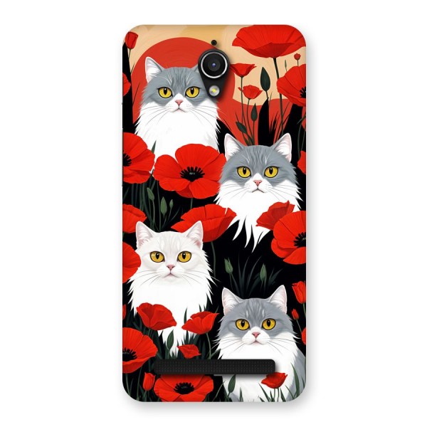 Floral Cat Back Case for Zenfone Go