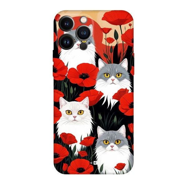 Floral Cat Back Case for iPhone 13 Pro Max