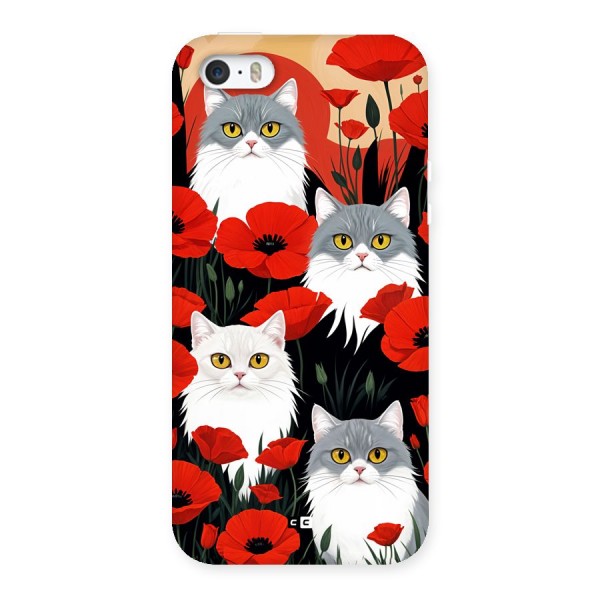 Floral Cat Back Case for iPhone 5 5s