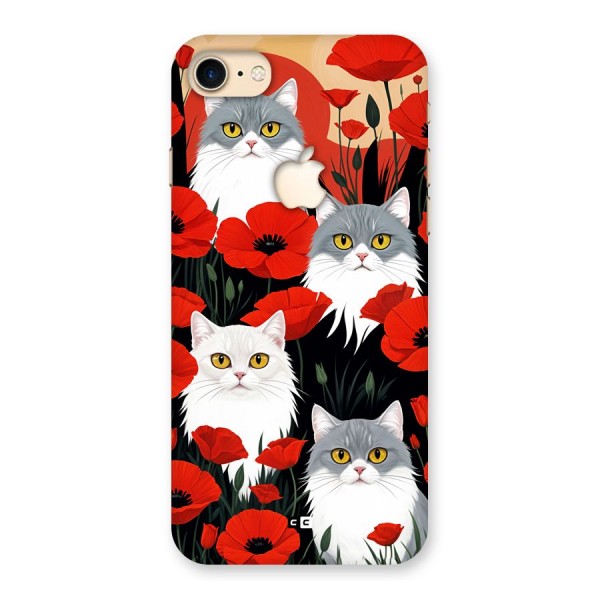 Floral Cat Back Case for iPhone 7 Apple Cut