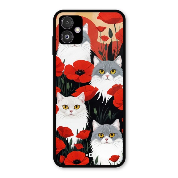 Floral Cat Metal Back Case for Galaxy F14