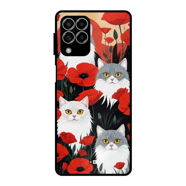 Floral Cat Metal Back Case for Galaxy M33