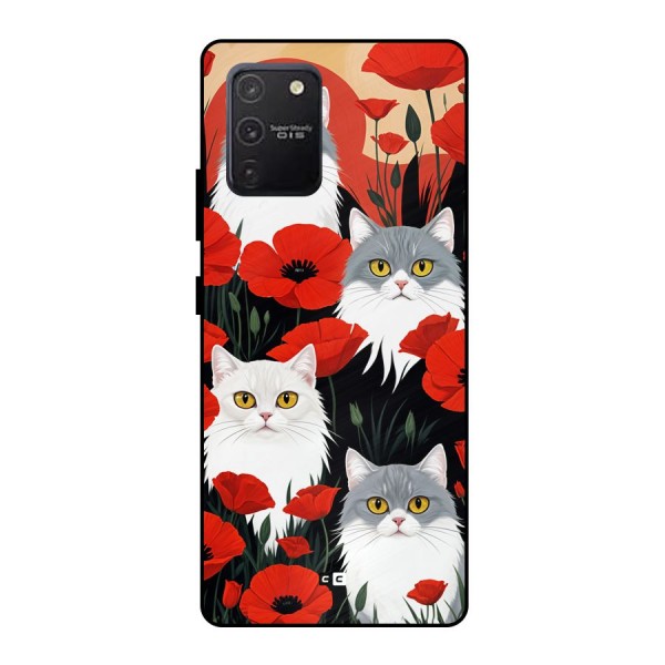 Floral Cat Metal Back Case for Galaxy S10 Lite